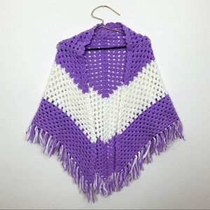 Vintage Crochet Poncho- Petite